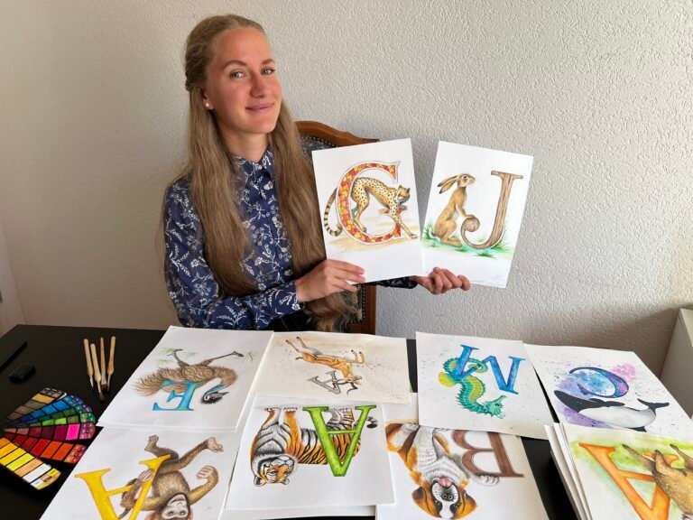 Eesti kunstnik maalib käsitsi illustratsioone Nimelugu lasteraamatu jaoks